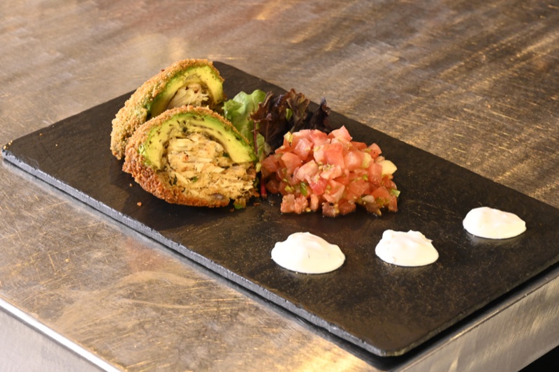 Stuffed crab avocado with pico de gallo